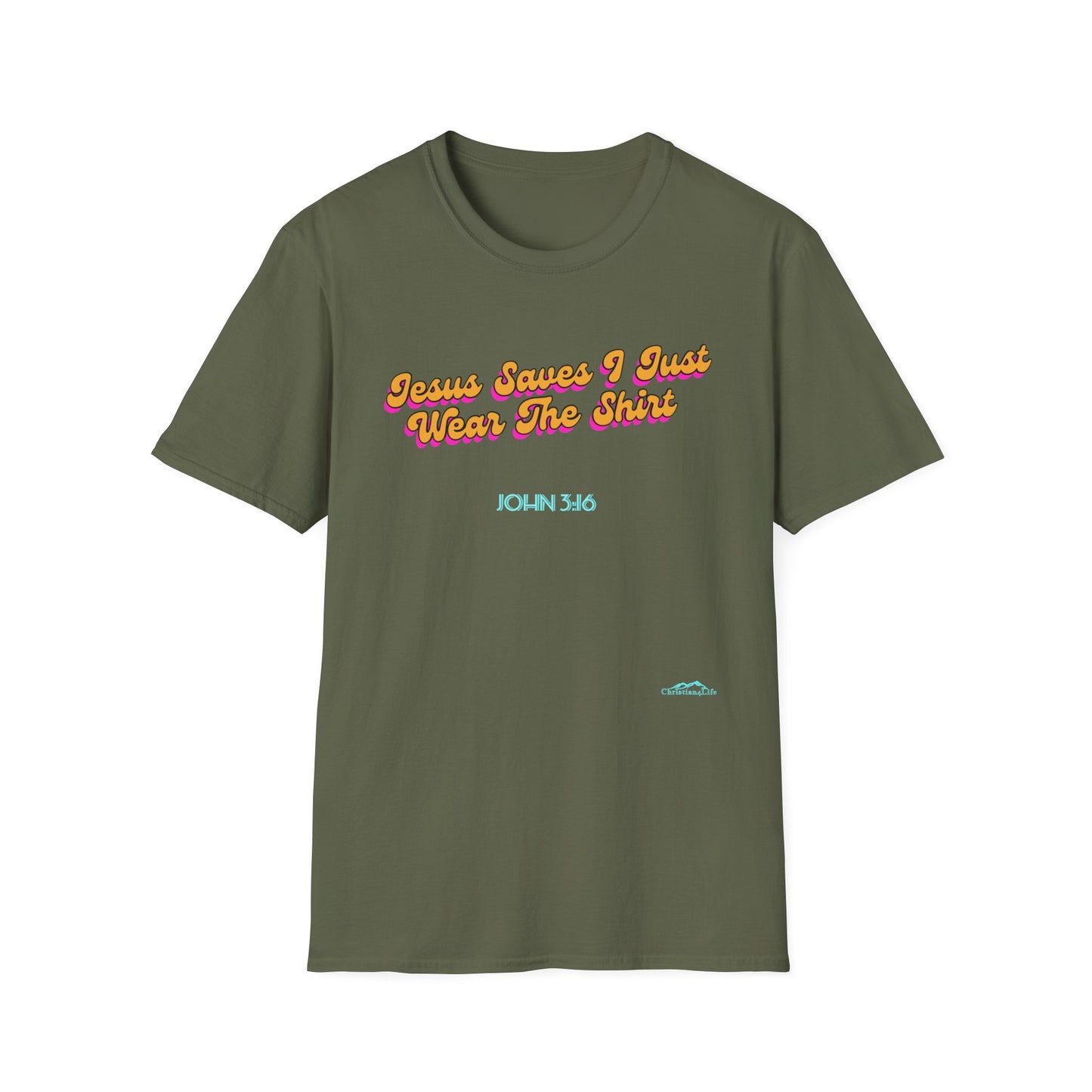 "Jesus Saves, I just Wear the Shirt" Unisex Cotton Softstyle T-Shirt