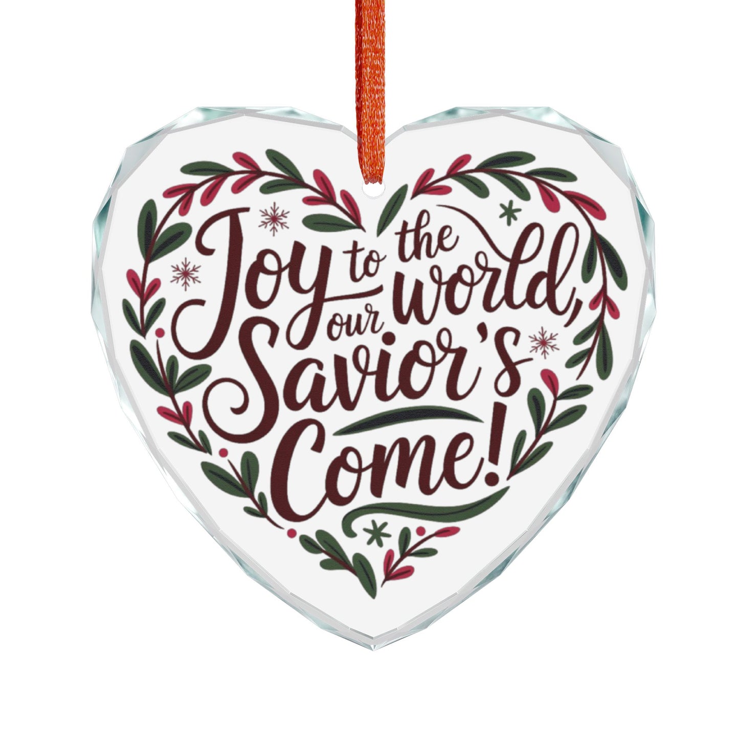 Crystal Heart and Round Glass Ornament