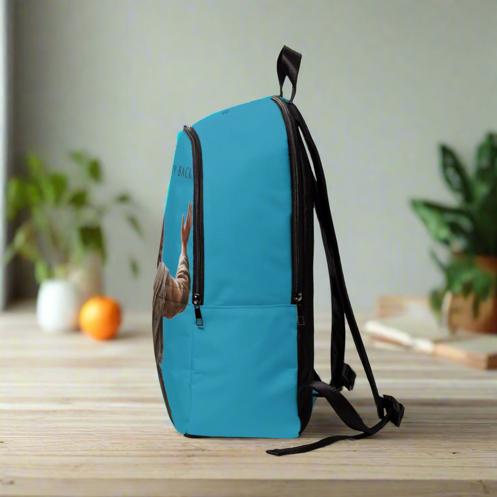 ’Jesus Has My Back’ design Christian Backpack (turquoise) - One size - Bags