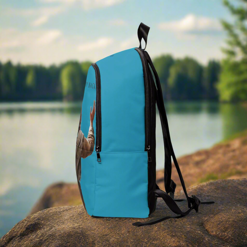 ’Jesus Has My Back’ design Christian Backpack (turquoise) - One size - Bags