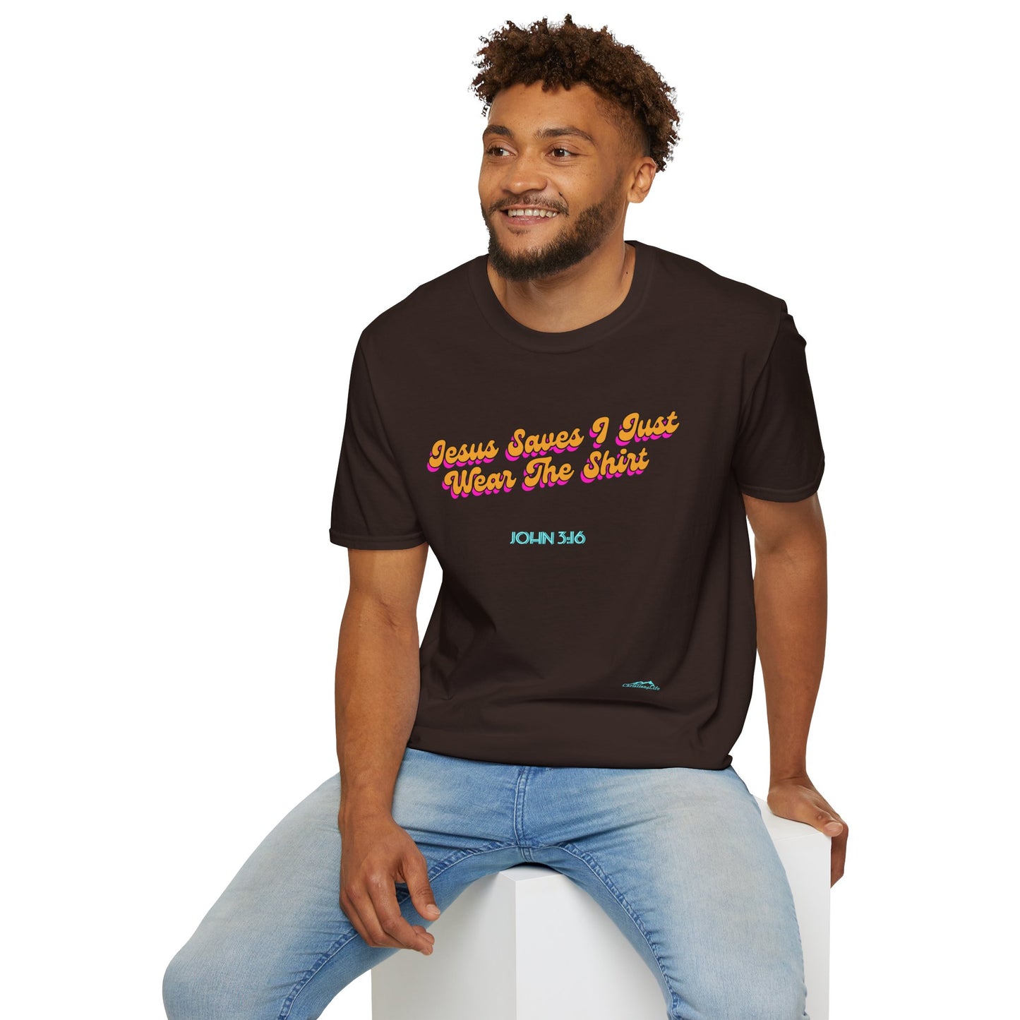"Jesus Saves, I just Wear the Shirt" Unisex Cotton Softstyle T-Shirt