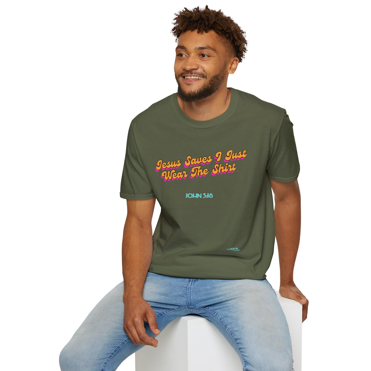 "Jesus Saves, I just Wear the Shirt" Unisex Cotton Softstyle T-Shirt