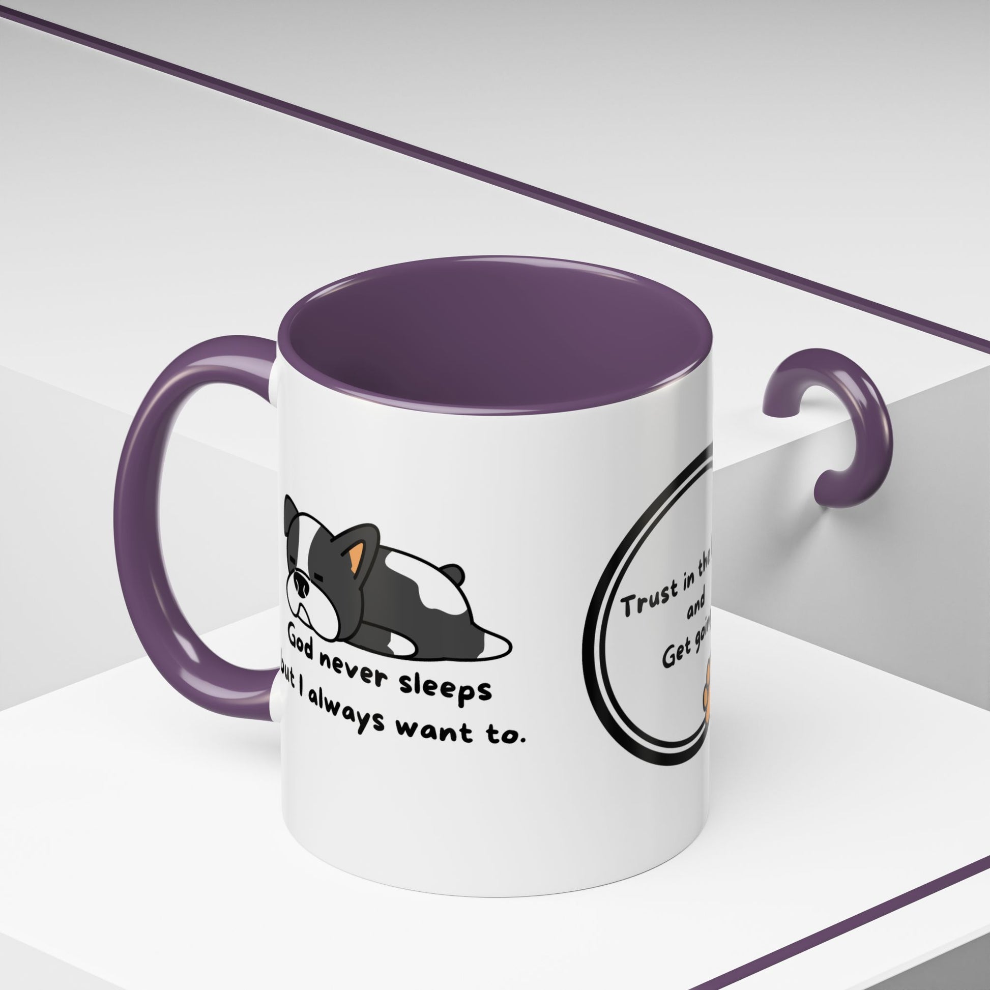 Christian ’God never sleeps’ 11 oz and 15oz Accent Mug multiple colors Christian Mug - Mug