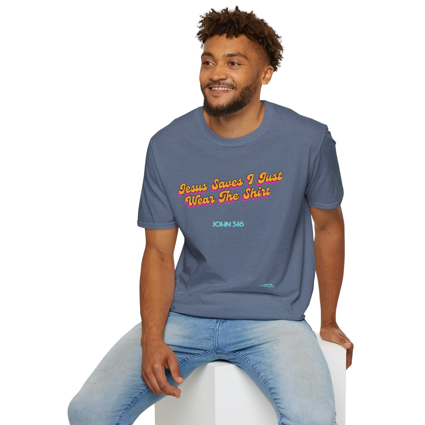 "Jesus Saves, I just Wear the Shirt" Unisex Cotton Softstyle T-Shirt