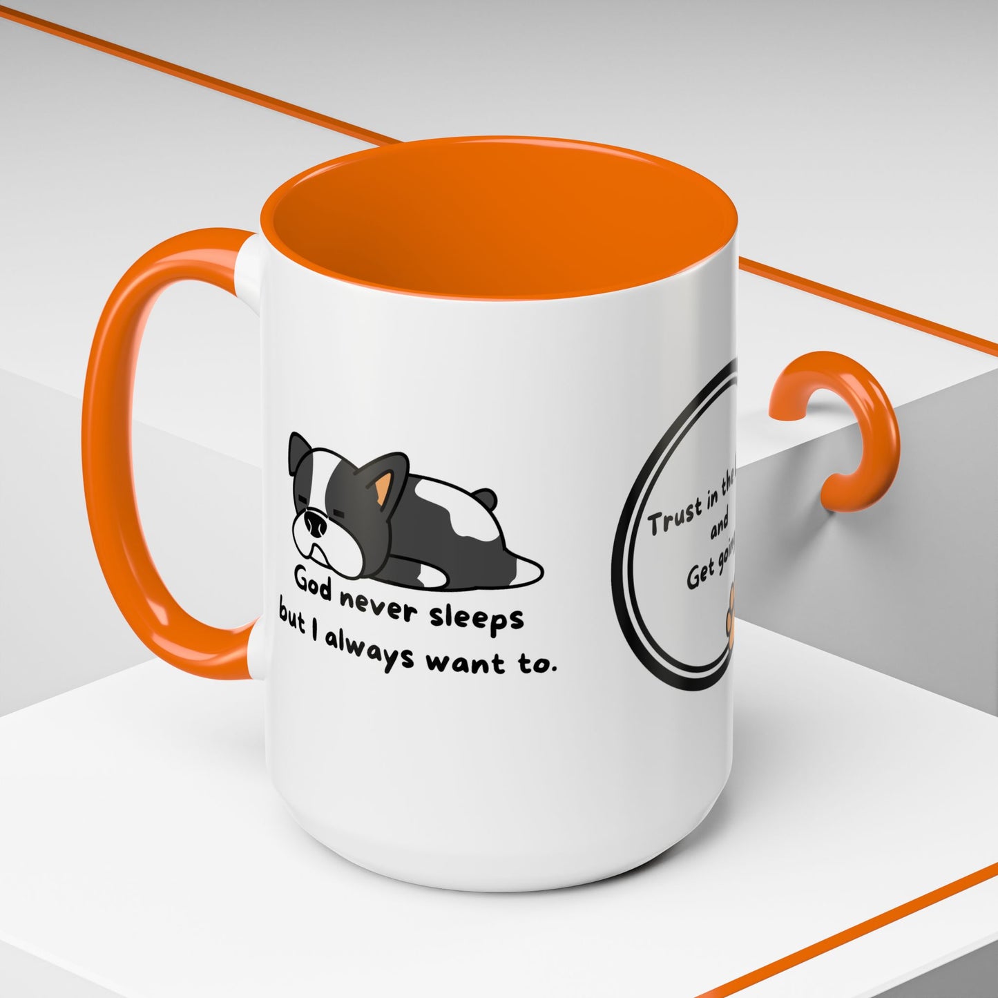 Christian ’God never sleeps’ 11 oz and 15oz Accent Mug multiple colors Christian Mug - Mug