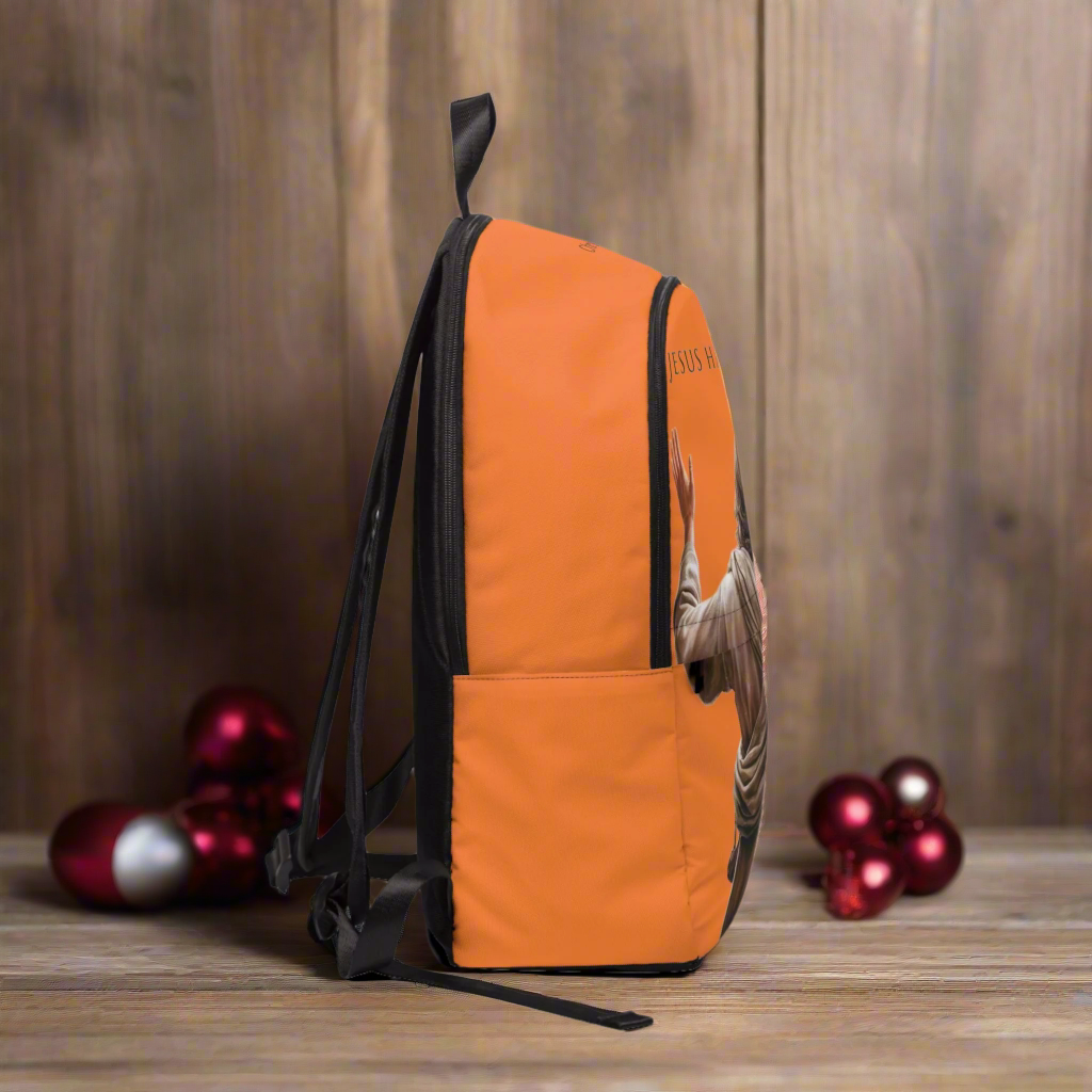 ’Jesus Has My Back’ Graphic design Christian Backpack (crusta warm orange) - One size - Bags