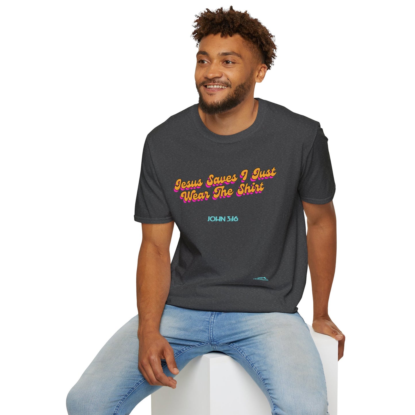 "Jesus Saves, I just Wear the Shirt" Unisex Cotton Softstyle T-Shirt