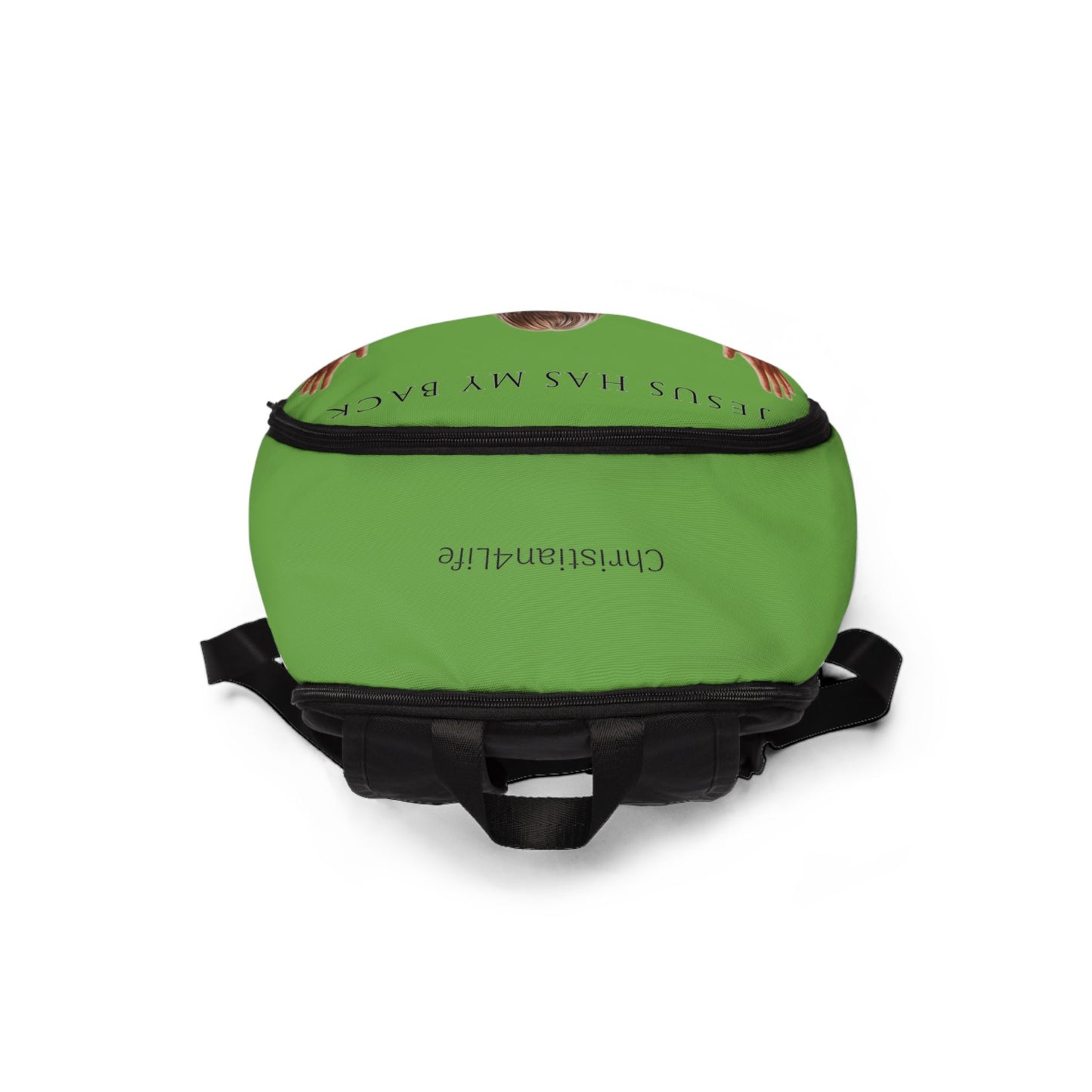 ’Jesus Has My Back’ design Christian Backpack (green) - One size - Bags