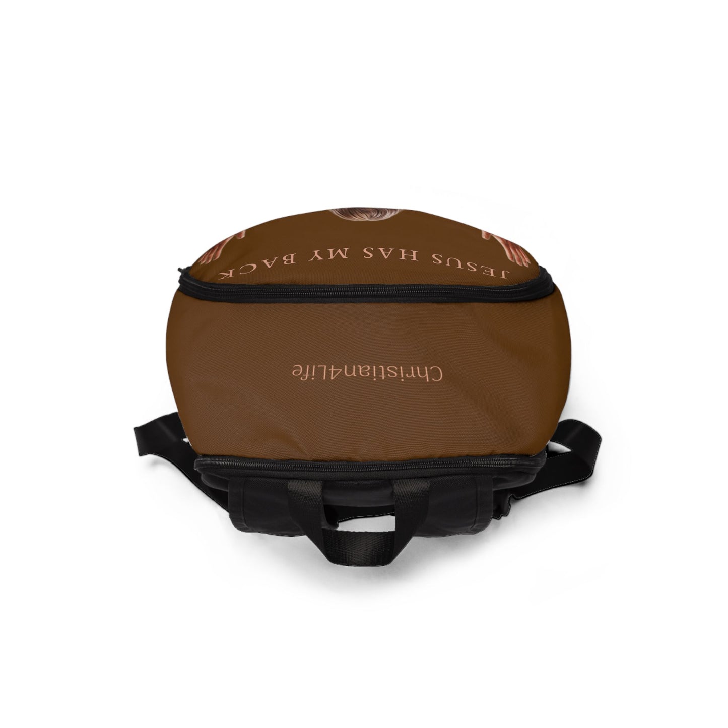 ’Jesus Has My Back’ Graphic design Christian Backpack (brown) - One size - Bags