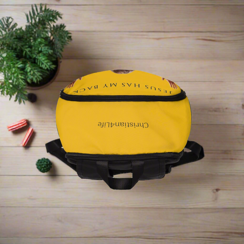 ’Jesus Has My Back’ Christian Backpack (yellow) - One size - Bags