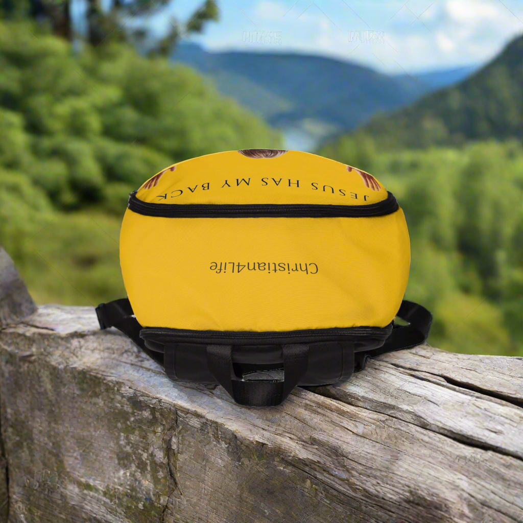 ’Jesus Has My Back’ Christian Backpack (yellow) - One size - Bags