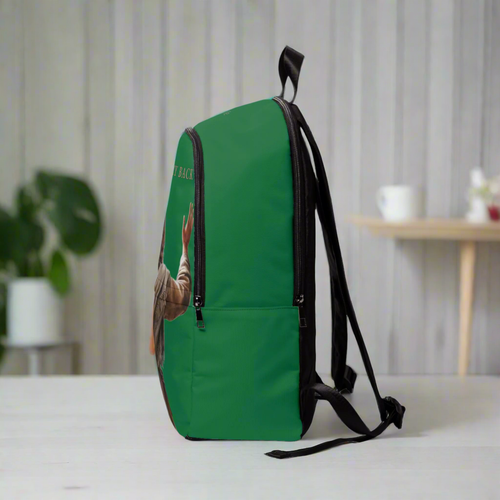 ’Jesus Has My Back’ design Christian Backpack (dark green) - One size - Bags