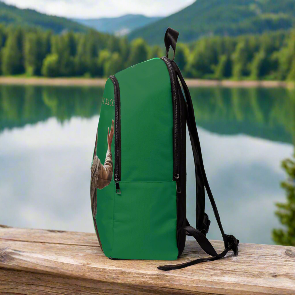 ’Jesus Has My Back’ design Christian Backpack (dark green) - One size - Bags