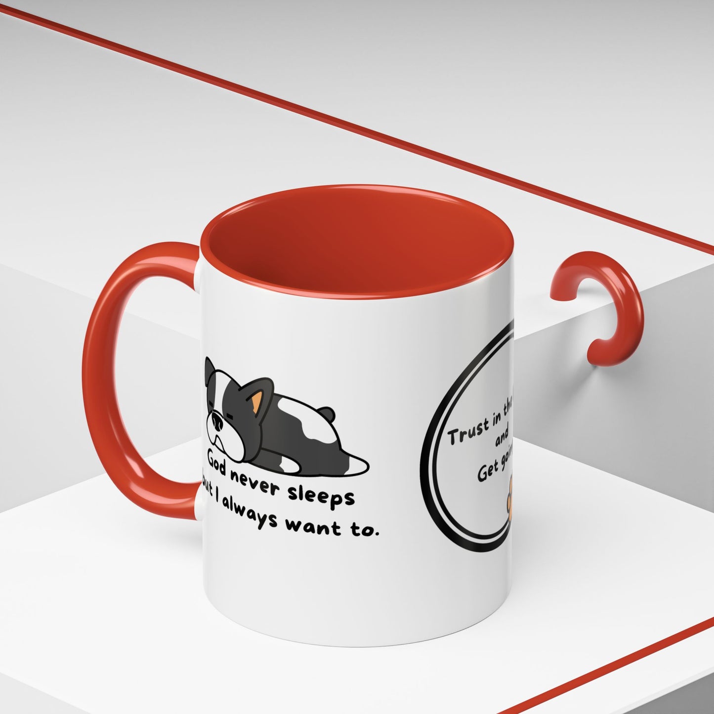 Christian ’God never sleeps’ 11 oz and 15oz Accent Mug multiple colors Christian Mug - Mug