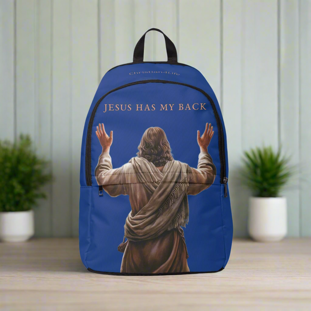 ’Jesus Has My Back’ design Christian Backpack (dark blue) - One size - Bags