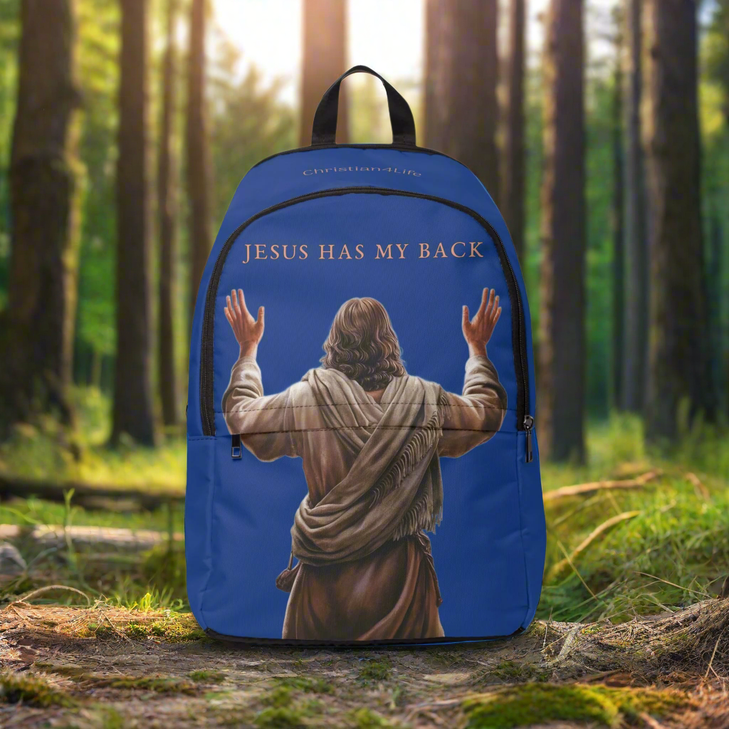 ’Jesus Has My Back’ design Christian Backpack (dark blue) - One size - Bags
