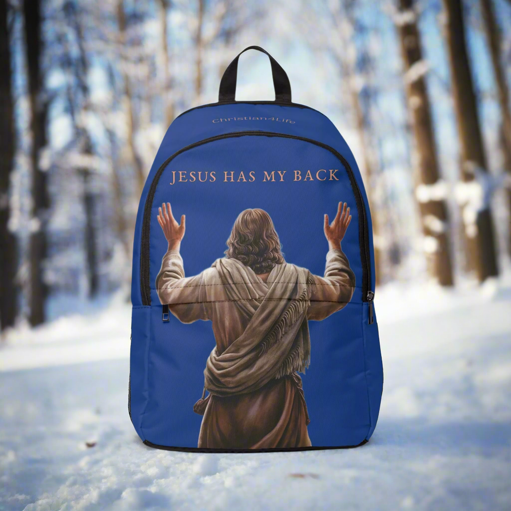 ’Jesus Has My Back’ design Christian Backpack (dark blue) - One size - Bags