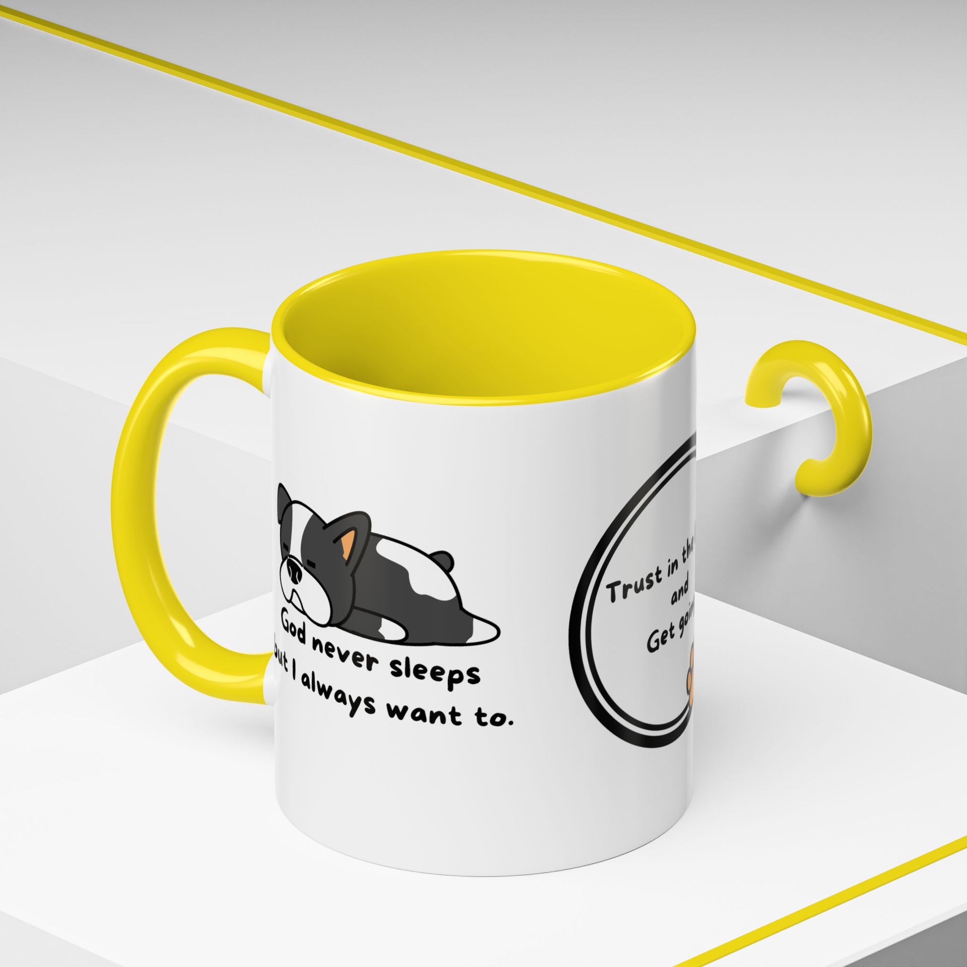 Christian ’God never sleeps’ 11 oz and 15oz Accent Mug multiple colors Christian Mug - Mug