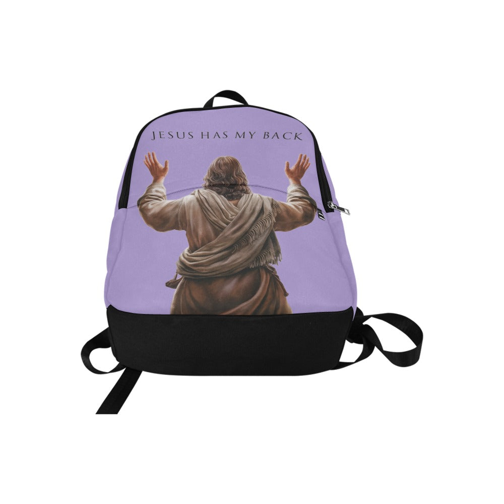 "Jesus Has My Back" Christian Backpack (Choose Purple Shade)