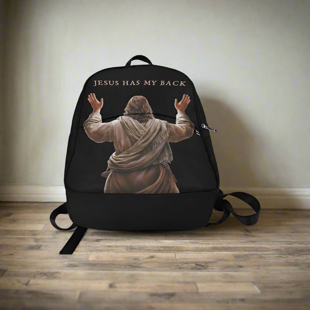 "Jesus Has My Back" Christian Backpack- with Bible Quotes