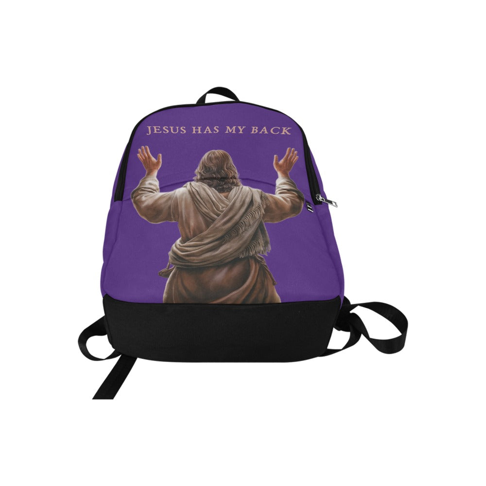 "Jesus Has My Back" Christian Backpack (Choose Purple Shade)