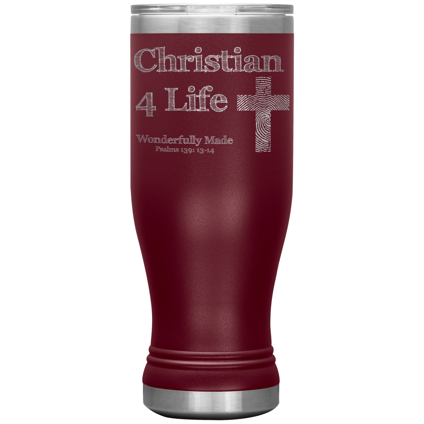 20oz BOHO Insulated Tumbler Christian4Life - Maroon - Tumblers