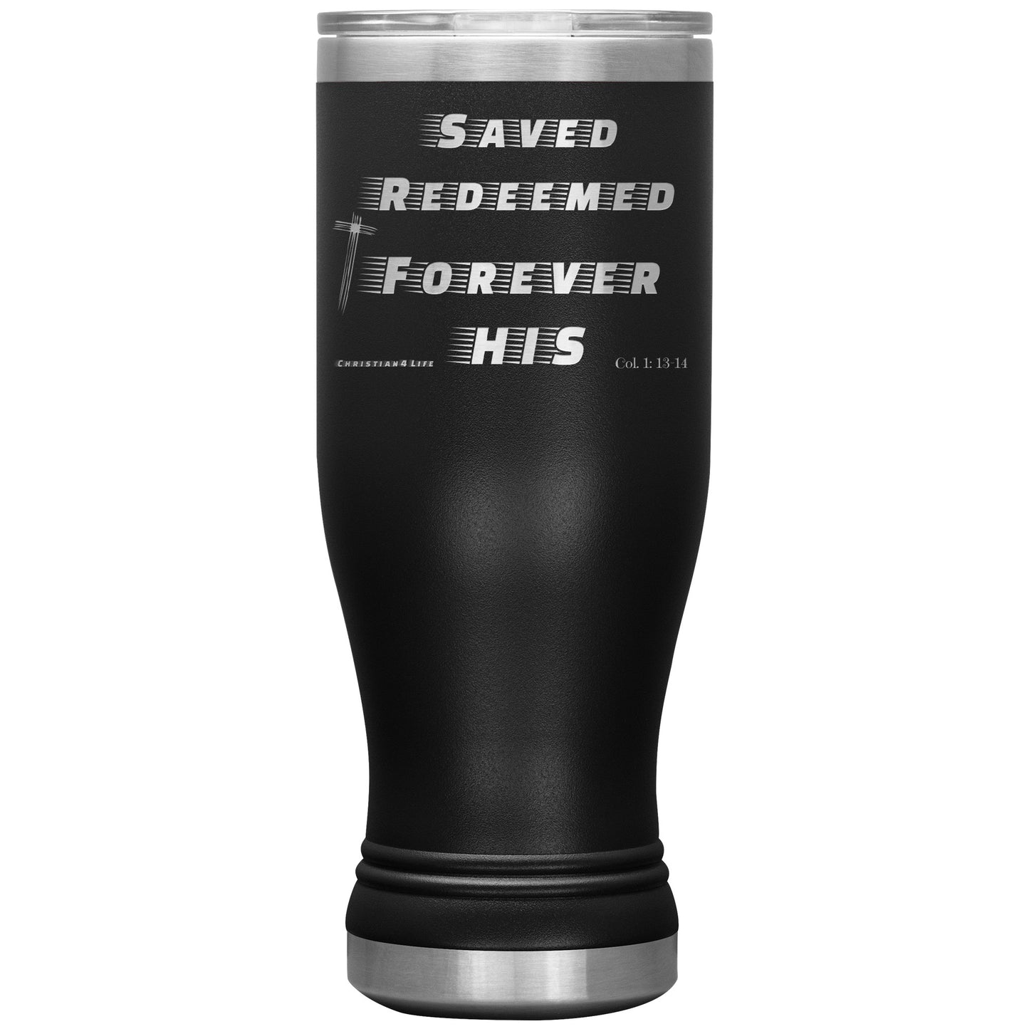 20oz BOHO double insulated tumbler - Saved Redeemed - Black - Tumblers