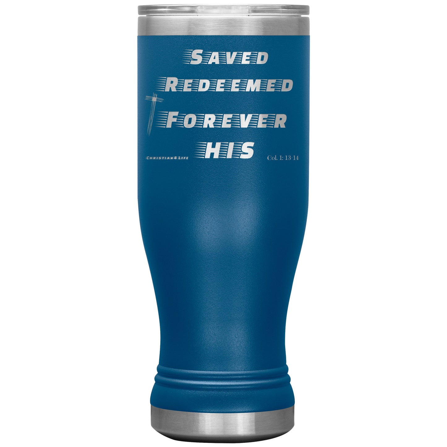 20oz BOHO double insulated tumbler - Saved Redeemed - Blue - Tumblers