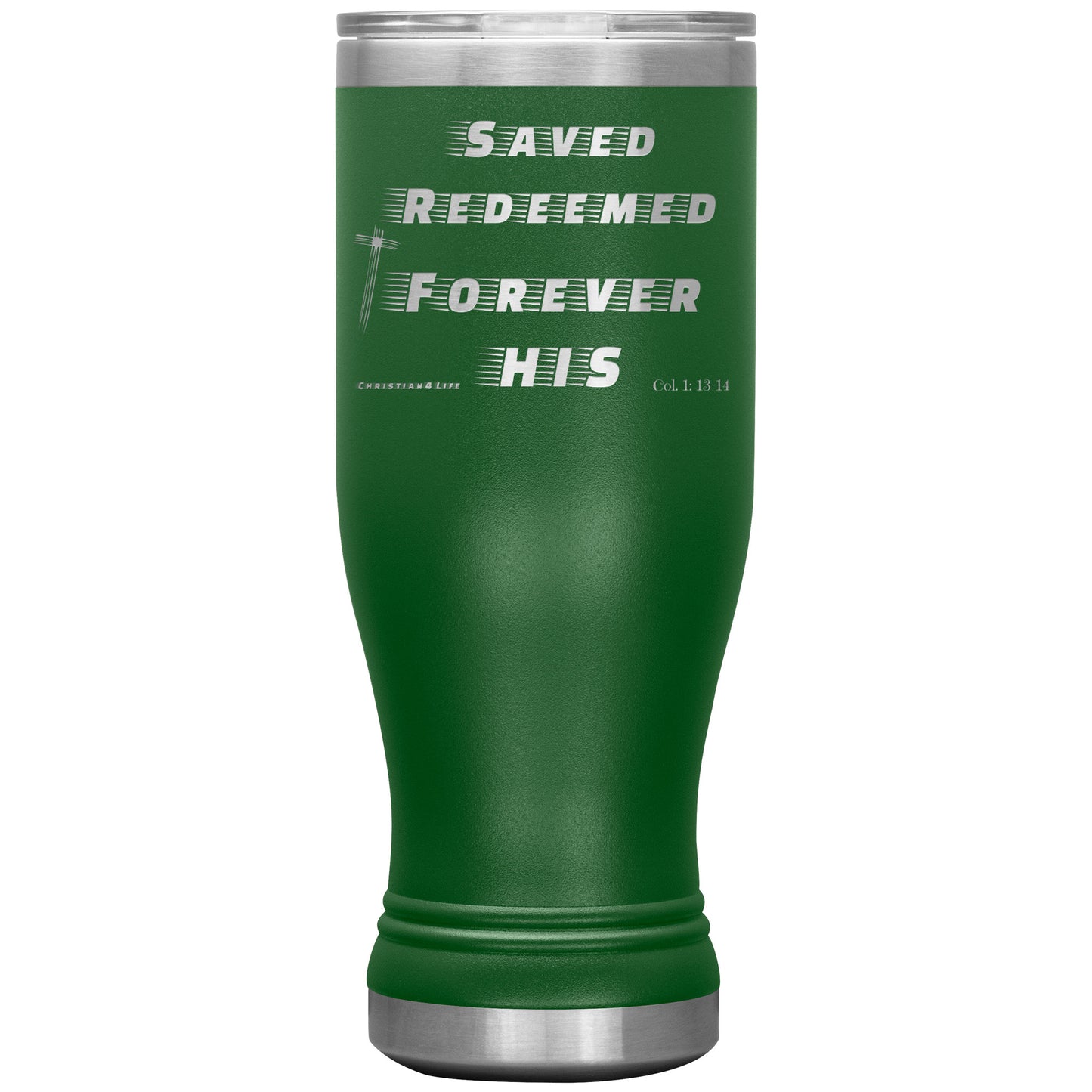 20oz BOHO double insulated tumbler - Saved Redeemed - Green - Tumblers