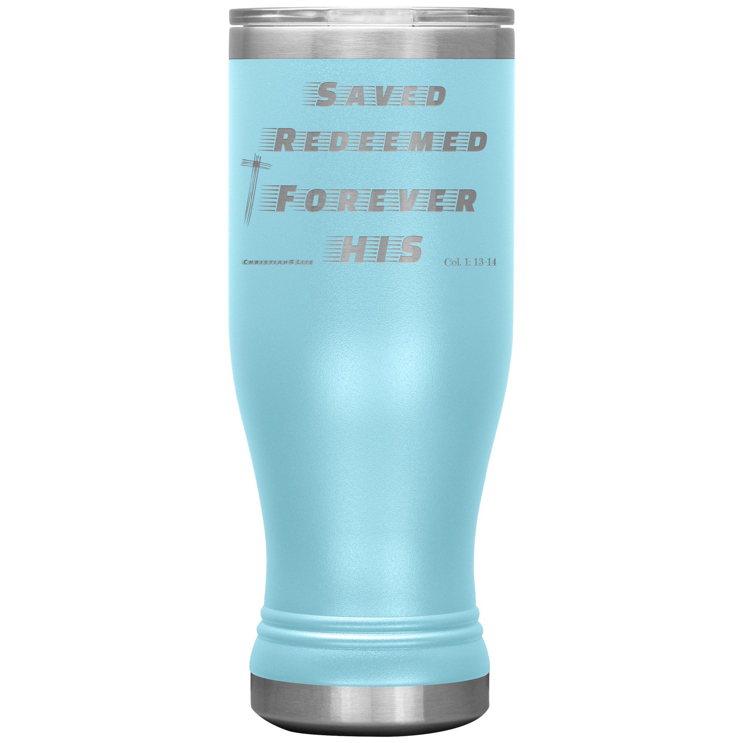 20oz BOHO double insulated tumbler - Saved Redeemed - Light Blue - Tumblers