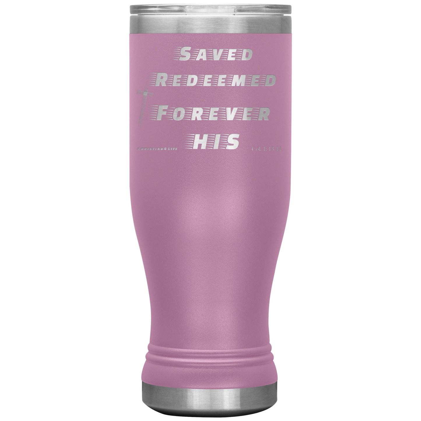 20oz BOHO double insulated tumbler - Saved Redeemed - Light Purple - Tumblers