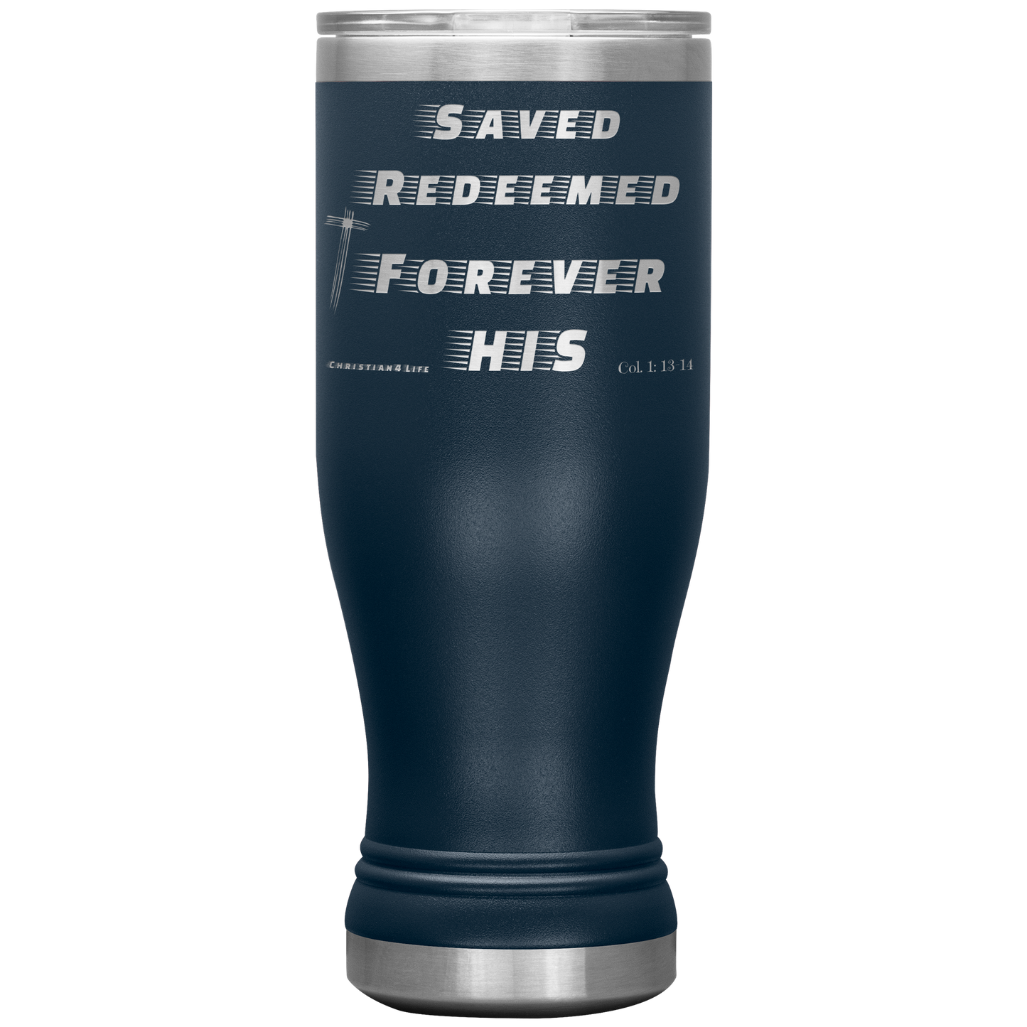 20oz BOHO double insulated tumbler - Saved Redeemed - Navy - Tumblers
