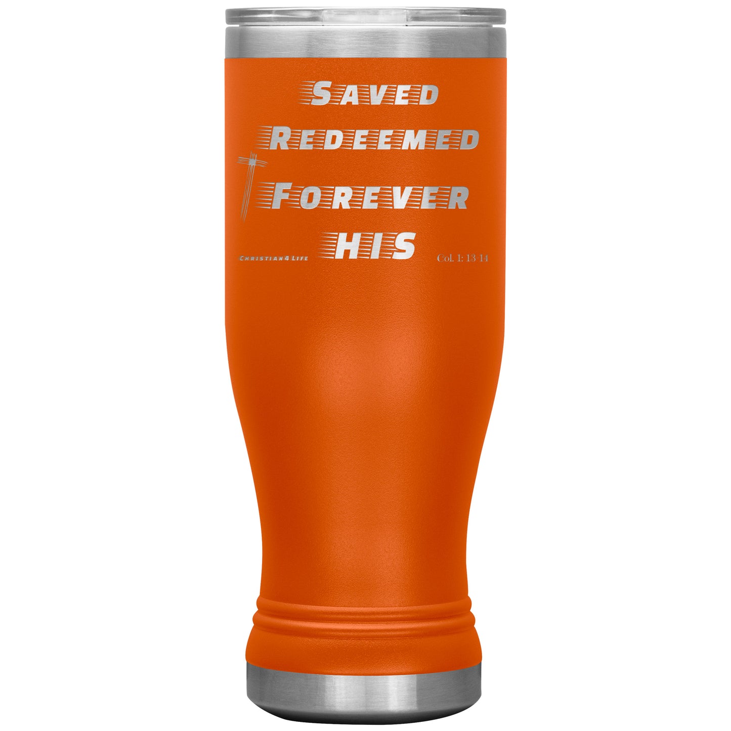 20oz BOHO double insulated tumbler - Saved Redeemed - Orange - Tumblers