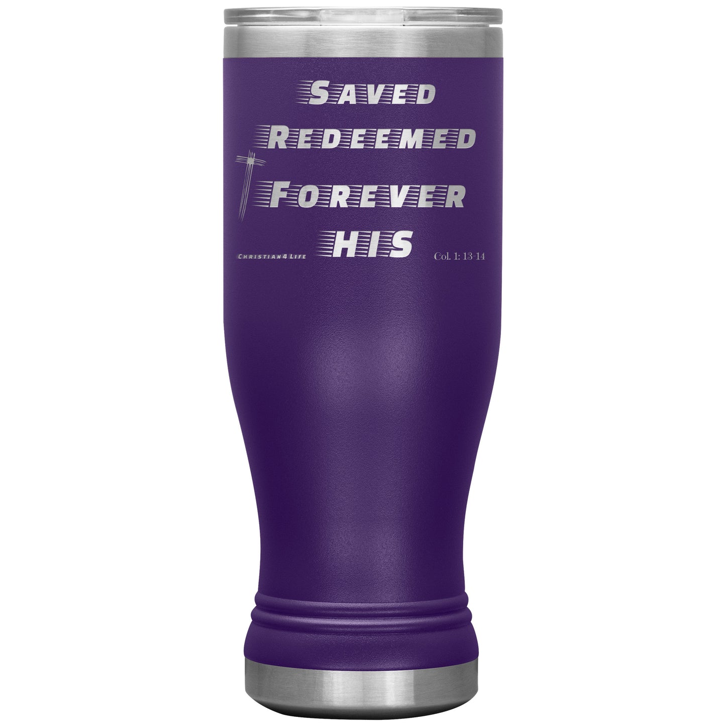 20oz BOHO double insulated tumbler - Saved Redeemed - Purple - Tumblers