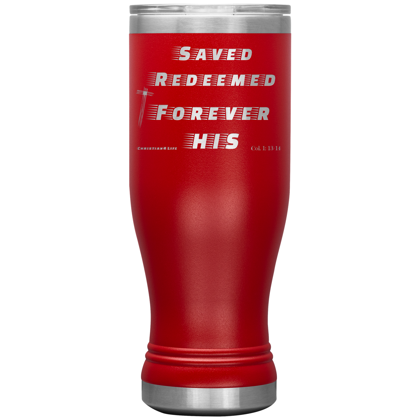 20oz BOHO double insulated tumbler - Saved Redeemed - Red - Tumblers
