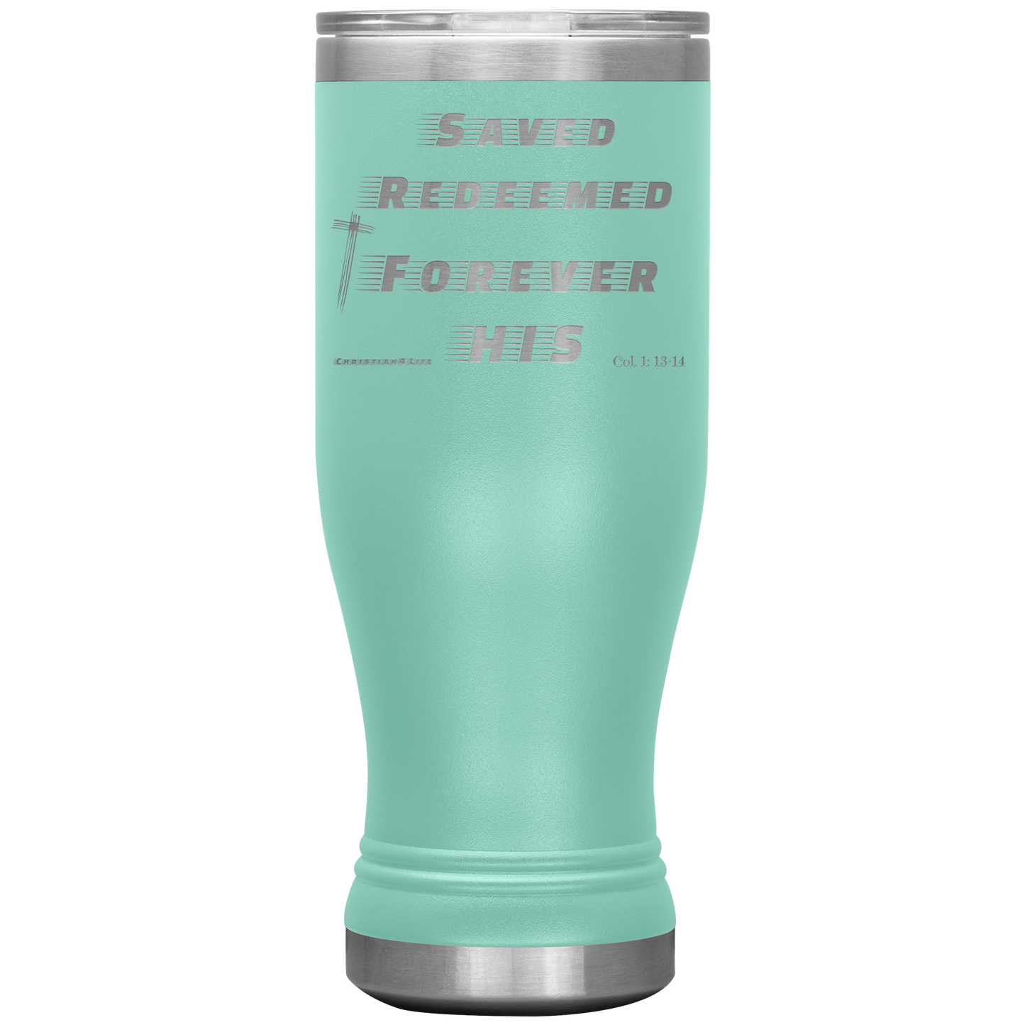 20oz BOHO double insulated tumbler - Saved Redeemed - Teal - Tumblers