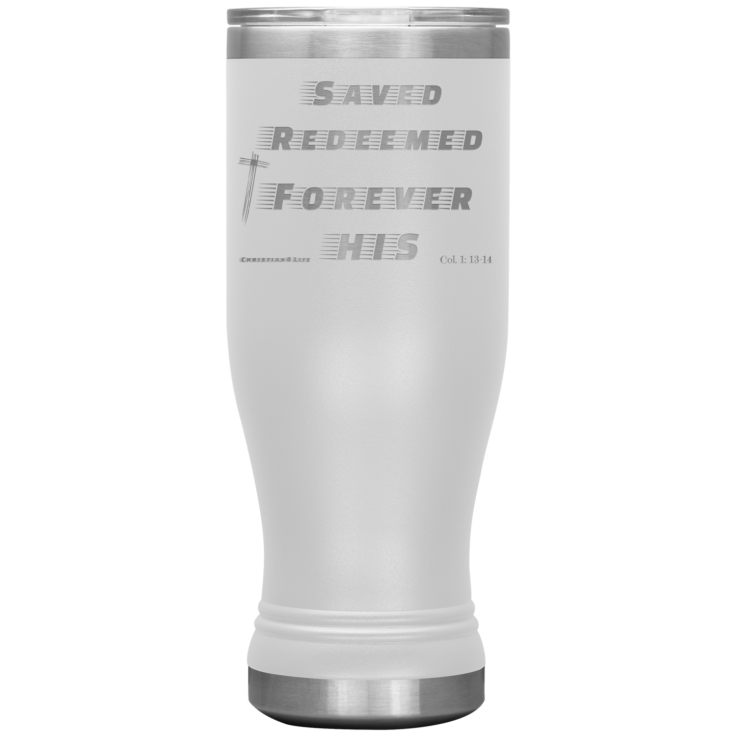 20oz BOHO double insulated tumbler - Saved Redeemed - White - Tumblers