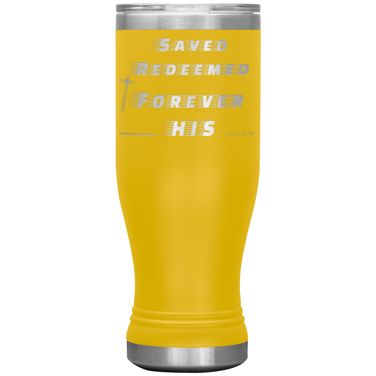 20oz BOHO double insulated tumbler - Saved Redeemed - Yellow - Tumblers