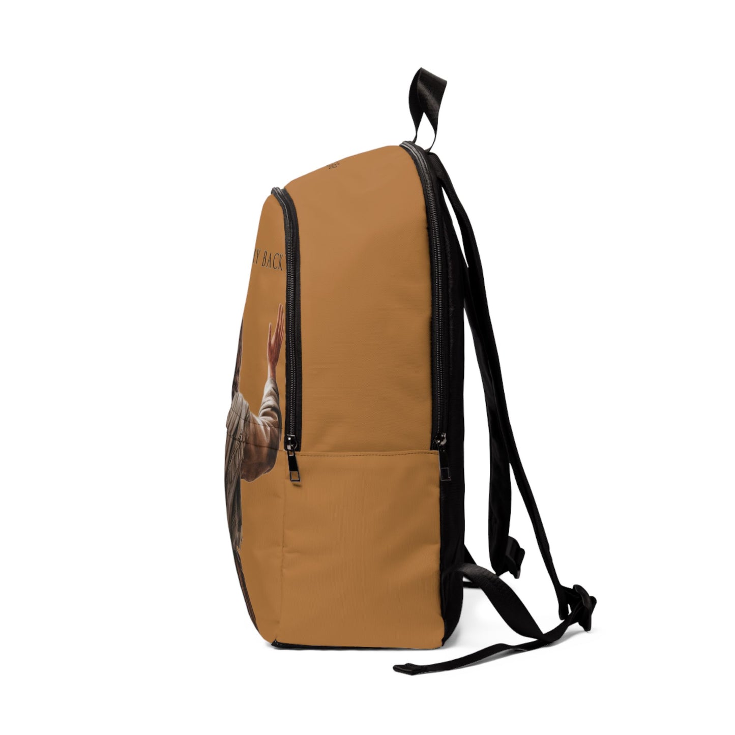 ’Jesus Has My Back’ Graphic design Christian Backpack (light brown) - One size - Bags