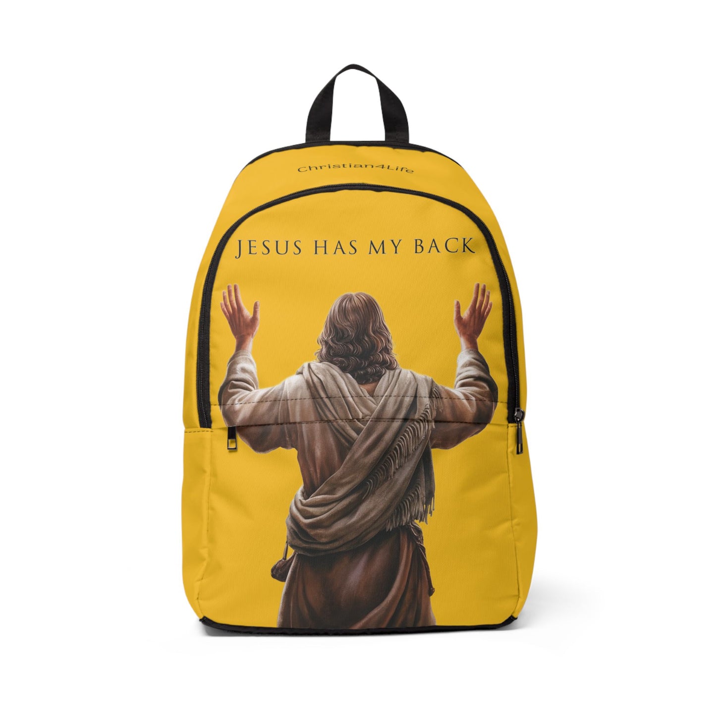 ’Jesus Has My Back’ Christian Backpack (yellow) - One size - Bags