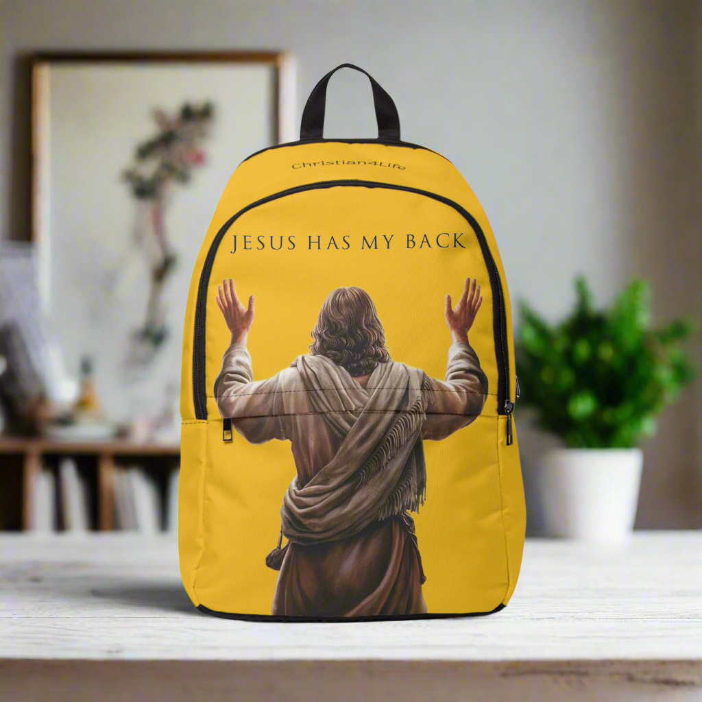 ’Jesus Has My Back’ Christian Backpack (yellow) - One size - Bags
