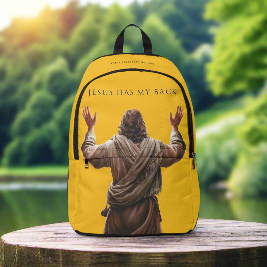 ’Jesus Has My Back’ Christian Backpack (yellow) - One size - Bags