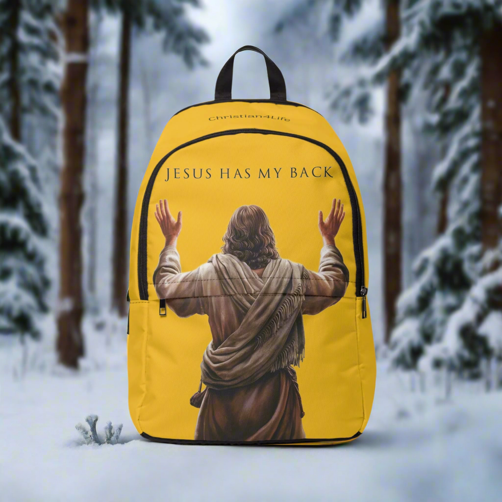 ’Jesus Has My Back’ Christian Backpack (yellow) - One size - Bags