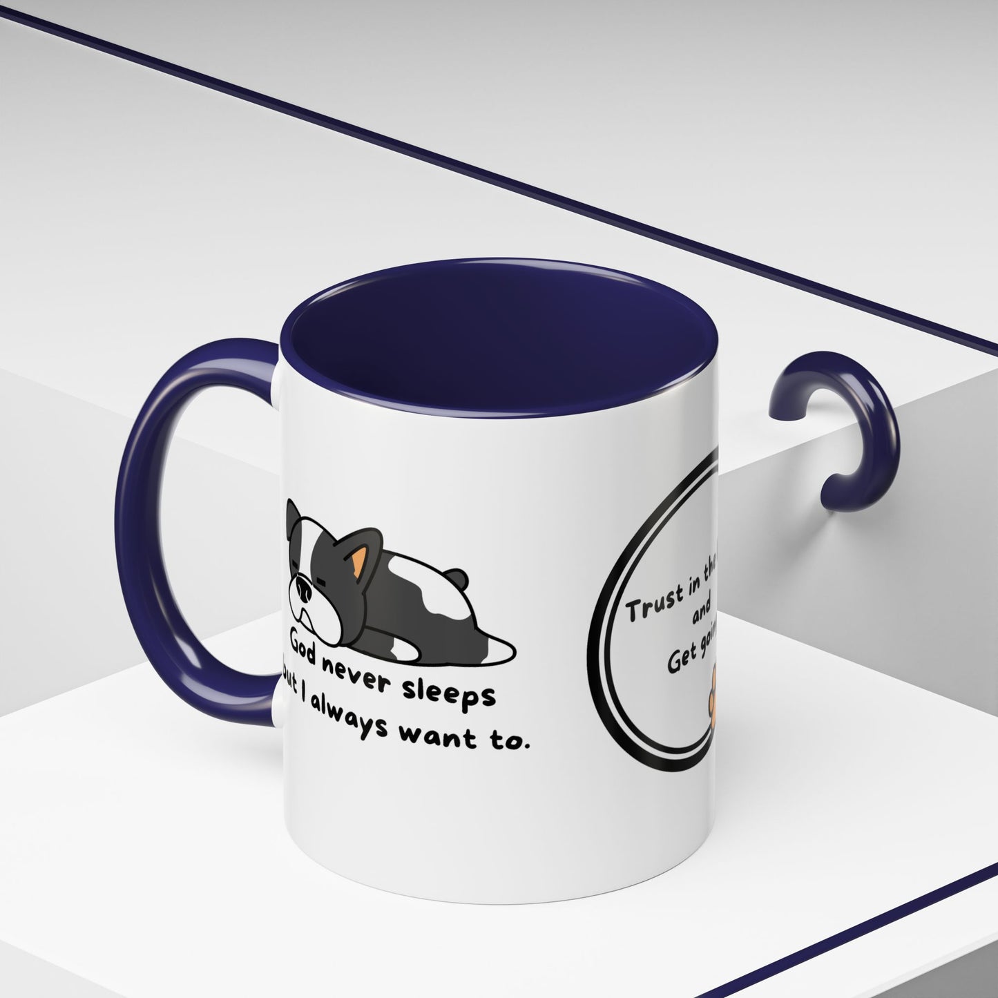 Christian ’God never sleeps’ 11 oz and 15oz Accent Mug multiple colors Christian Mug - Mug