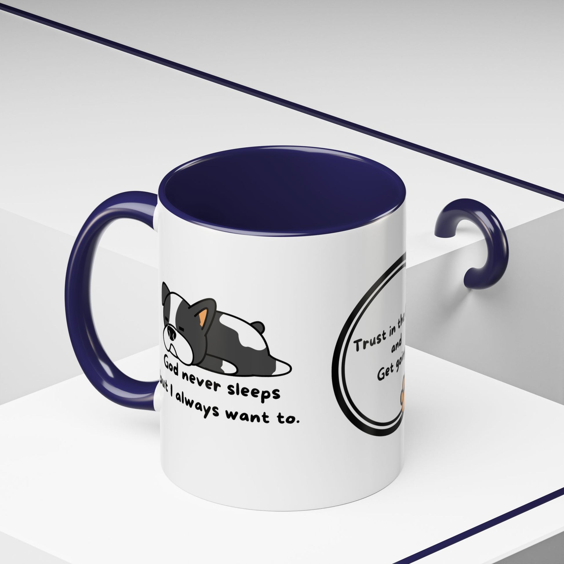 Christian ’God never sleeps’ 11 oz and 15oz Accent Mug multiple colors Christian Mug - Mug