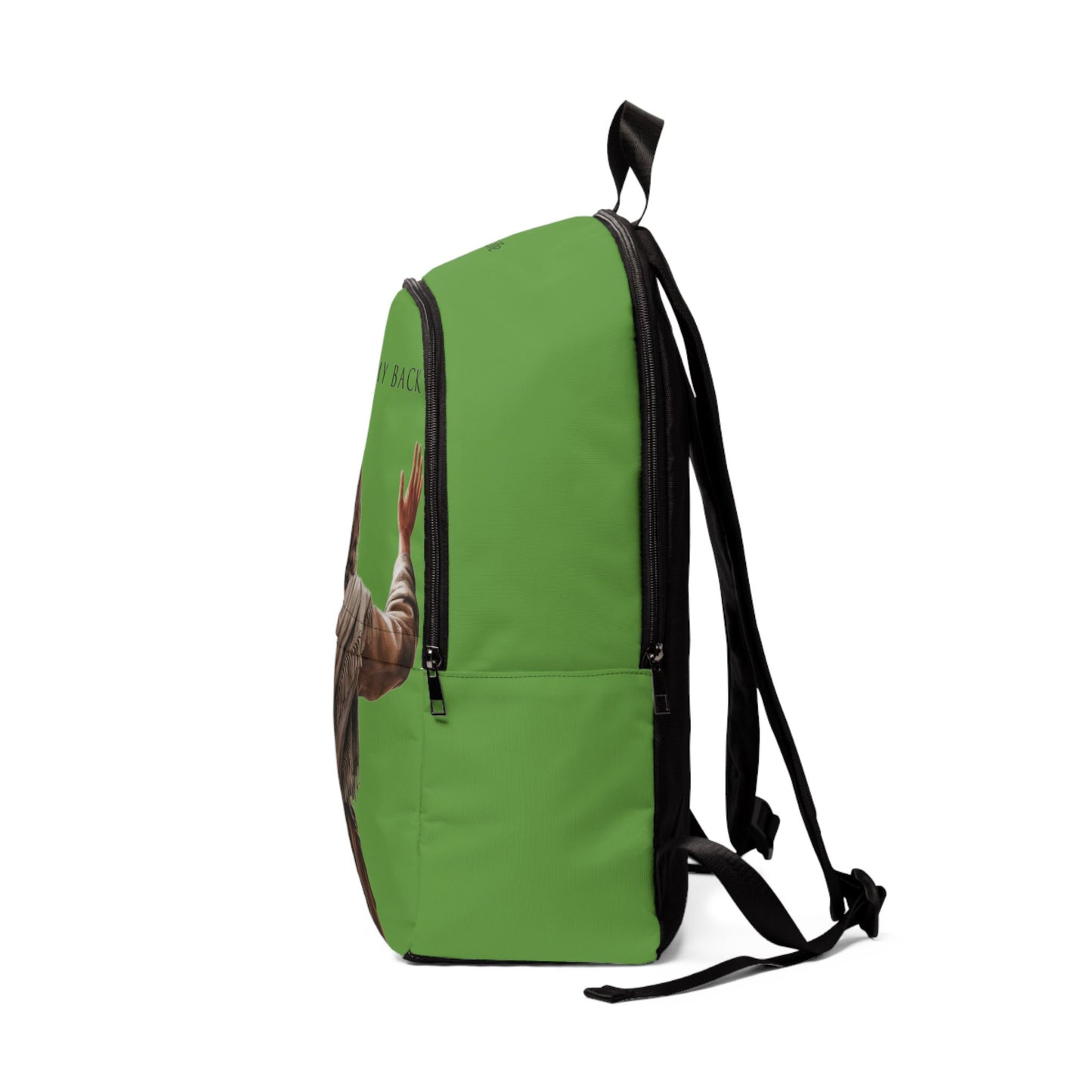 ’Jesus Has My Back’ design Christian Backpack (green) - One size - Bags