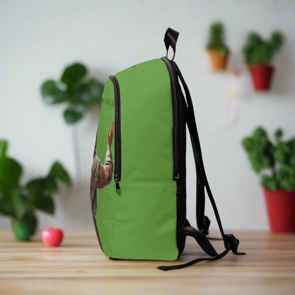 ’Jesus Has My Back’ design Christian Backpack (green) - One size - Bags