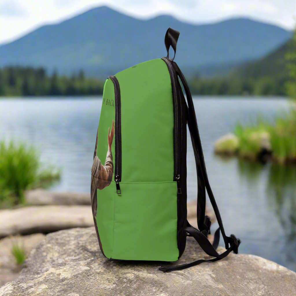 ’Jesus Has My Back’ design Christian Backpack (green) - One size - Bags