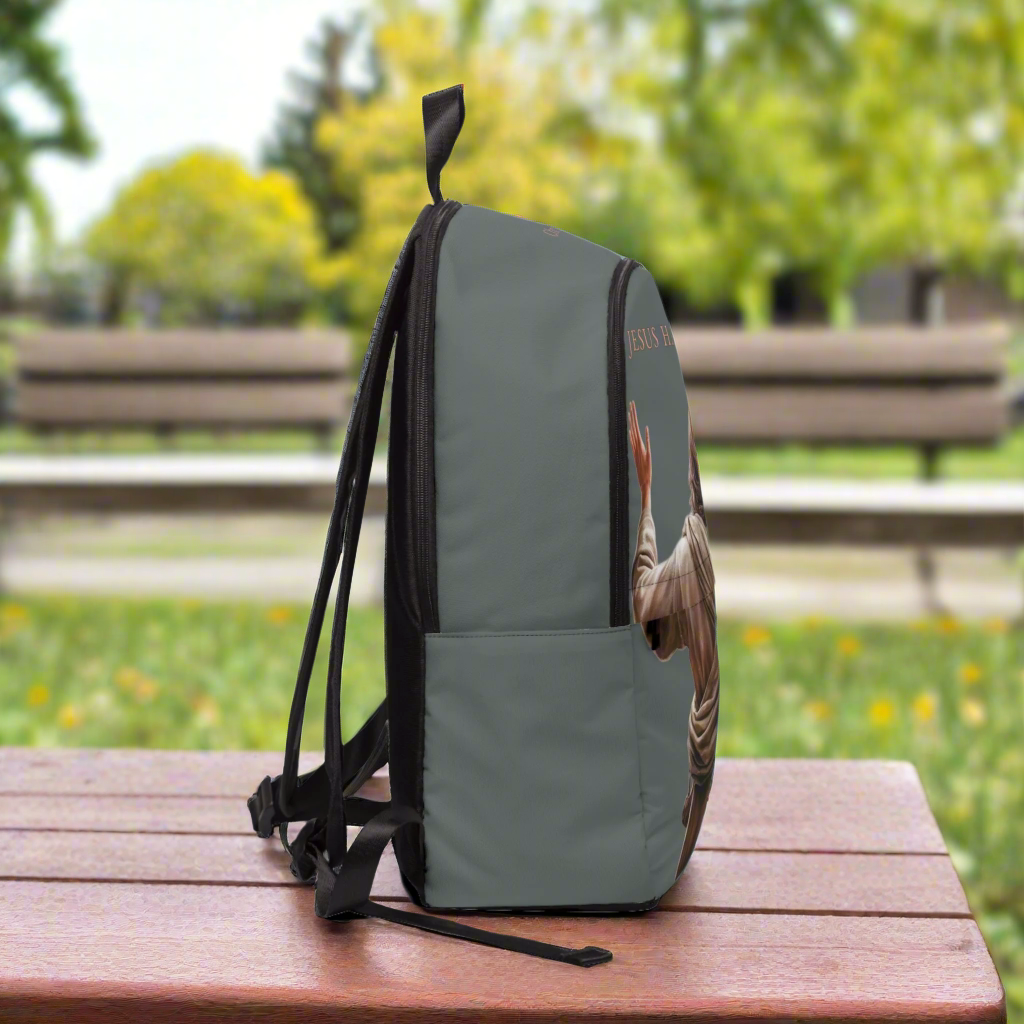 ’Jesus Has My Back’ Graphic design Christian Backpack (dark grey) - One size - Bags