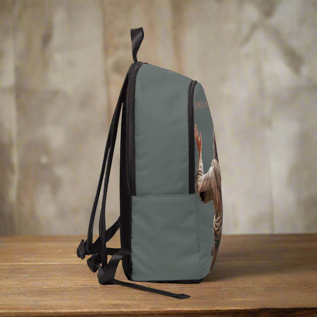 ’Jesus Has My Back’ Graphic design Christian Backpack (dark grey) - One size - Bags
